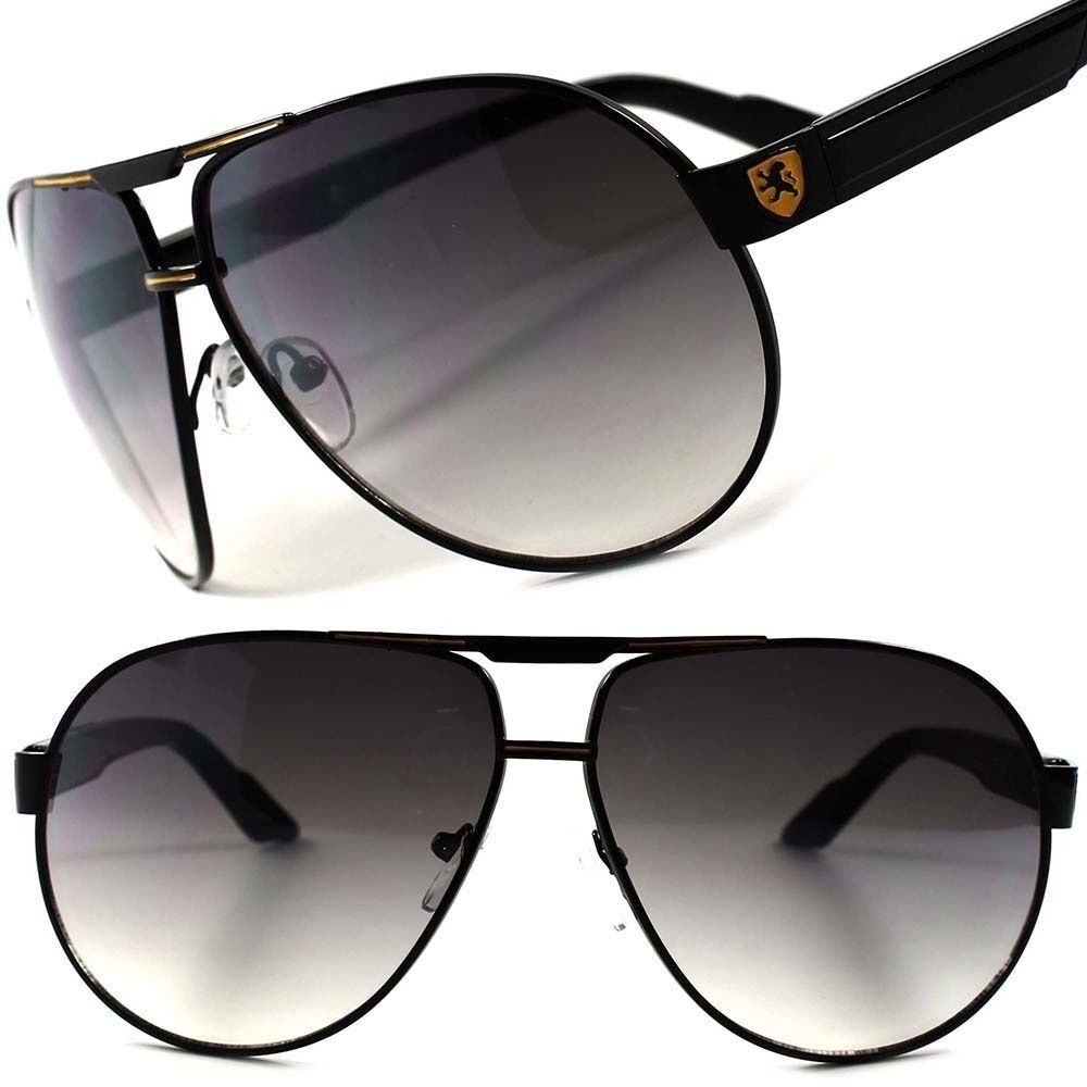 Air Force Style Designer Fashion Oversized Mens Womens Black & Yellow Sunglasses